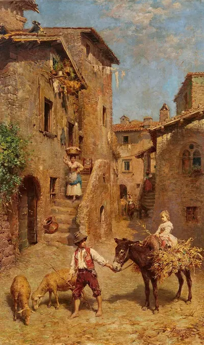 Italian Street Scene by Francesco Bergamini — digital art print download