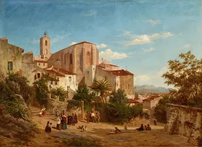 Вид на аббатство Святого Павла в Иер by Фриц Эбель, 1863 — digital art print download