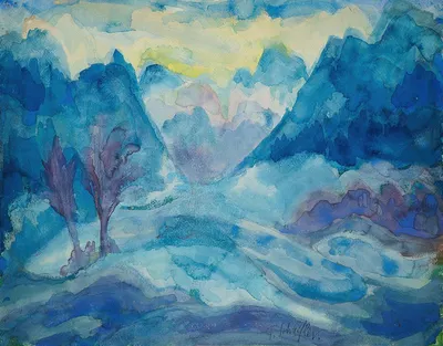 Berge im Winter by Fritz Schaefler — digital art print download