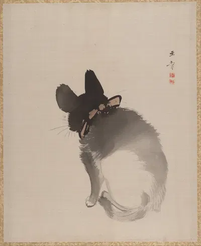 Cat Seen from Behind by Kawabata Gyokushō — digital art print download