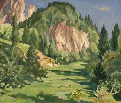 Летний высокогорный лес by Макс Кларенбах, 1927 — digital art print download