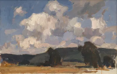 Landscape with Wide Cloudy Sky by Otto Ubbelohde — digital art print download