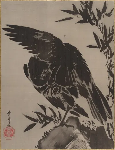 Crow on a Rock by Каванабэ Кёсай — digital art print download