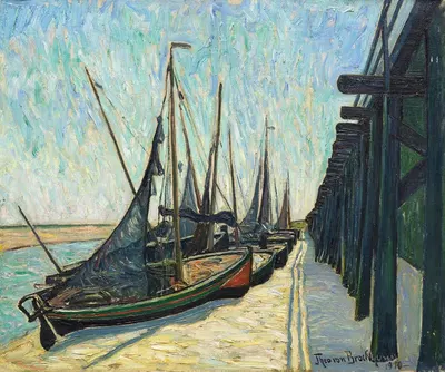 Рыбацкие лодки при отливе by Тео фон Брокхузен, 1910 — digital art print download