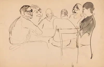 Artists Around a Table by Robert Henri, c. 1920 — digital art print download