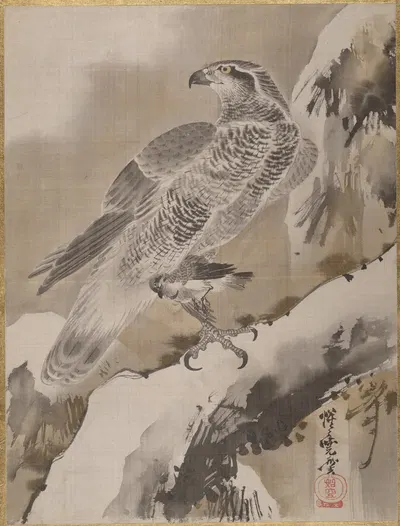 Eagle Holding Small Bird by Каванабэ Кёсай — digital art print download