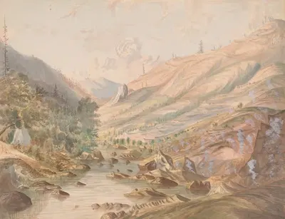 In Geyser Cañon, Cala. by Джеймс Мэдисон Олден, 1858 — digital art print download