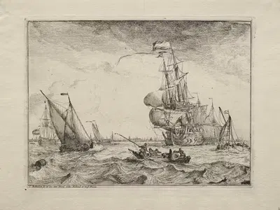Ships Under Full Sail by Людольф Бахуизен, 1701 — digital art print download