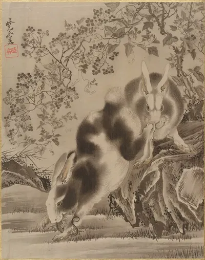 Rabbits by Каванабэ Кёсай — digital art print download
