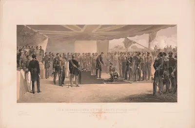 The investiture of the Order of the Bath. At the head quarters of the British army before Sebastopol by William Simpson,…
