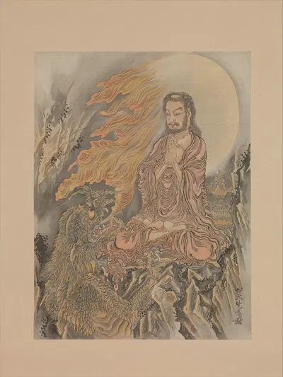Шакьямуни подчиняющий демонов by Каванабэ Кёсай — digital art print download