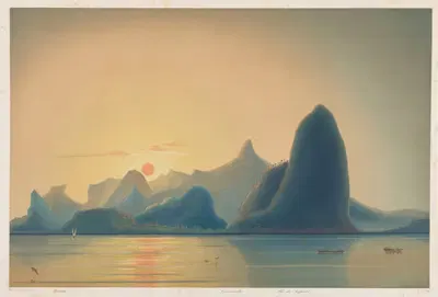 Rio de Janeiro Bay from the West by Wilhelm Loeillot, 1847 — digital art print download