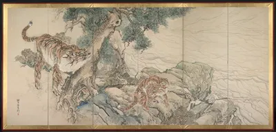 Tiger Family by Kishi Ganku — digital art print download