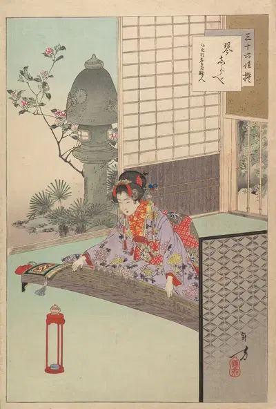 Noblewomen of the Tokugawa Period; Thirty-six Beauties (Sanjuroko kasensoro) Pl.06 by Toshikata Mizuno, 1891–1893 — digital…