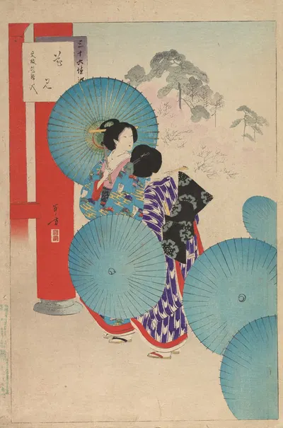 Дворянки периода Токугава; Тридцать шесть красавиц by Тошиката Мидзуно, 1891–1893 — digital art print download