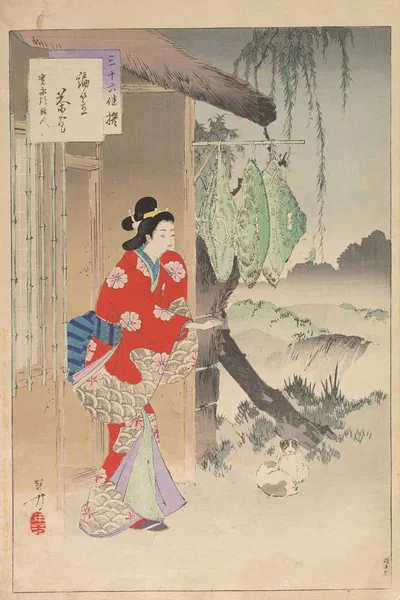 Noblewomen of the Tokugawa Period; Thirty-six Beauties (Sanjuroko kasensoro) Pl.21 by Toshikata Mizuno, 1891–1893 — digital…