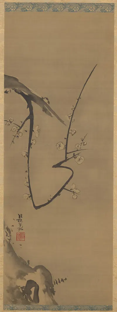 Plum Tree by Ogata Kōrin, c. 1700 — digital art print download