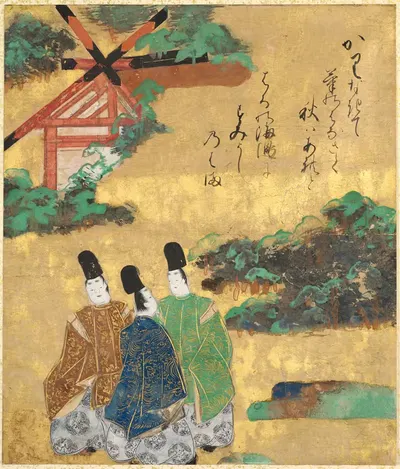 The Beach at Sumiyoshi from the Tales of Ise by Tawaraya Sōtatsu, c. 1634 — digital art print download