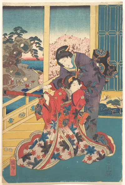 Цветок Акаши (Akashi no hana) by Утагава Кунитерu, 1853 — digital art print download