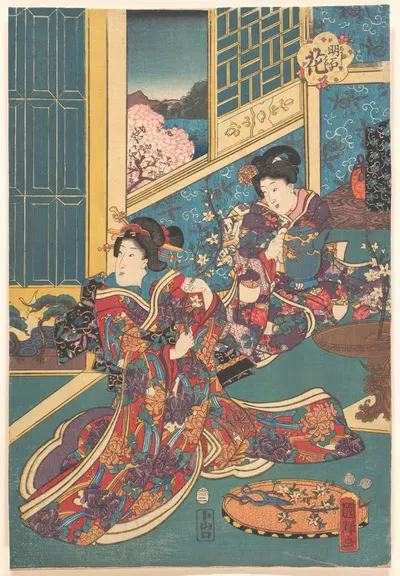 Цветок Акаши (Акаши но хана) by Утагава Кунитерu, 1853 — digital art print download