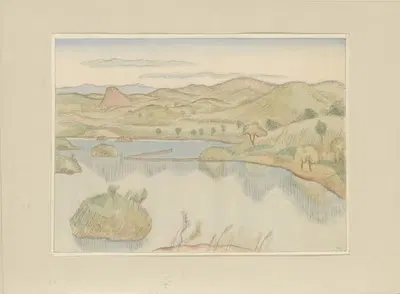 Озеро у подножия горы Бандайсан by Морида Цунэтомо, 1917 — digital art print download