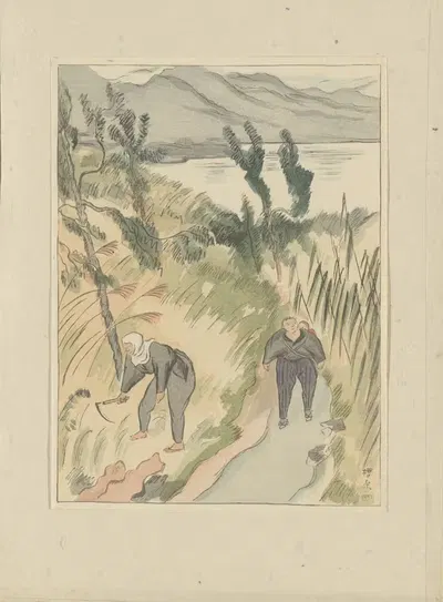 У озера Ниппара by Морида Цунэтомо, 1917 — digital art print download