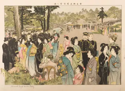 Admiral Tōgō’s Garden Party by Yamamoto Shōun, 1908 — digital art print download