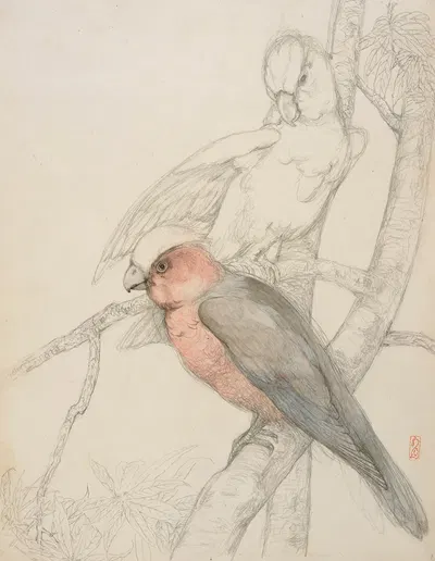 Parrots by Хасигути Гоё — digital art print download
