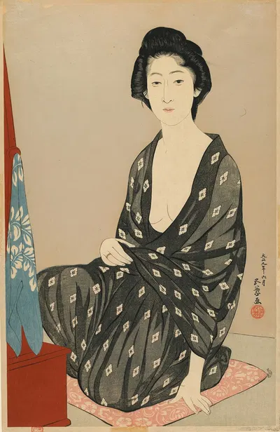 Женщина в летнем платье by Хасигути Гоё, 1920 — digital art print download