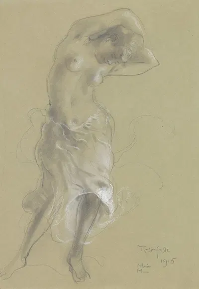 Dancing half naked woman by Арман Рассенфос, 1915 — digital art print download