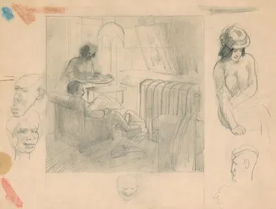 Man and woman in interior by Арман Рассенфос — digital art print download