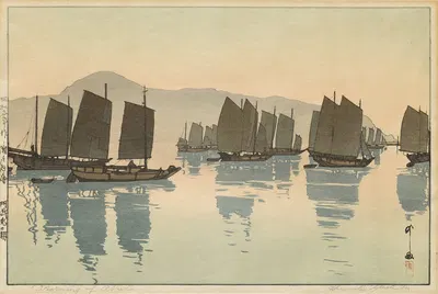 Утро Абуты с Внутреннего моря, Вторая серия by Ёсита Хироши, 1930 — digital art print download
