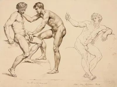Kolm meesakti by Carl Siegmund Walther, 1820 — digital art print download