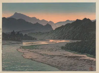 Чичибу Минао но ю (Вечер в Минано, Чичибу) by Кавасе Хасуи, 1946 — digital art print download