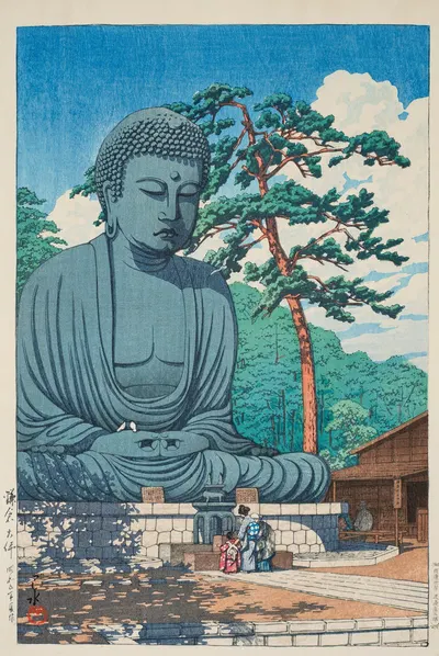 Камакура дайбуцу (Великий Будда в Камакуре) by Кавасе Хасуи, 1930 — digital art print download