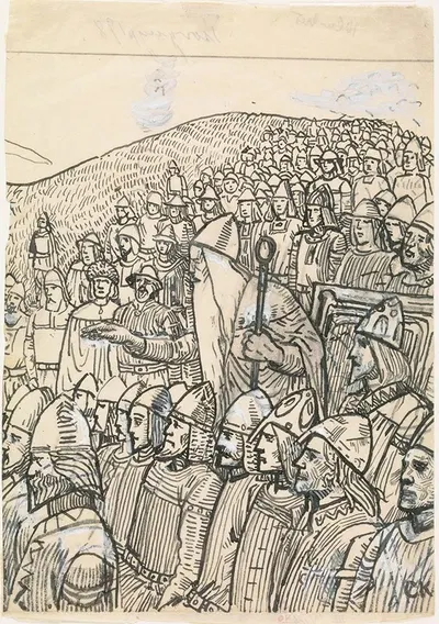 Torgny the Lawman speaks against the Swedish king at the Upsala thing by Кристиан Крох, 1895-1899 — digital art print…
