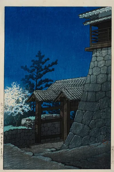 Матсуюмадзё Тонасимон (Ворота Тонаши, замок Матсуюма) by Кавасе Хасуи, 1935 — digital art print download