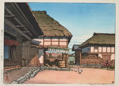 Осень в крестьянском доме в Аяси, Мияги by Кавасе Хасуи, 1946 — digital art print download