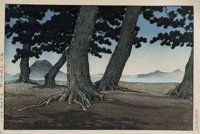 Пляж в Кайгани в провинции Сануки by Кавасе Хасуи, 1934 — digital art print download