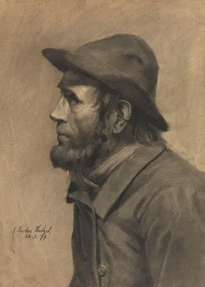 Bearded Man with Hat by Густав Вентцель, 1879 — digital art print download
