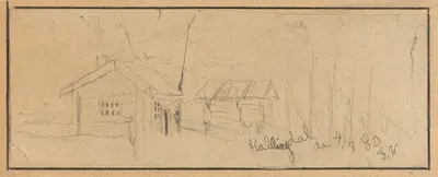 Farm Yard, Hallingdal by Густав Вентцель, 1880 — digital art print download