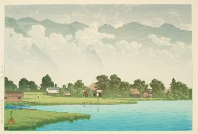 Синсю Кизакико (озеро Кизаки в Синсю) by Кавасе Хасуи, 1941 — digital art print download