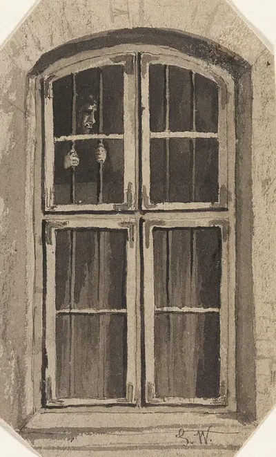 Figure Behind a Barred Window by Густав Вентцель — digital art print download