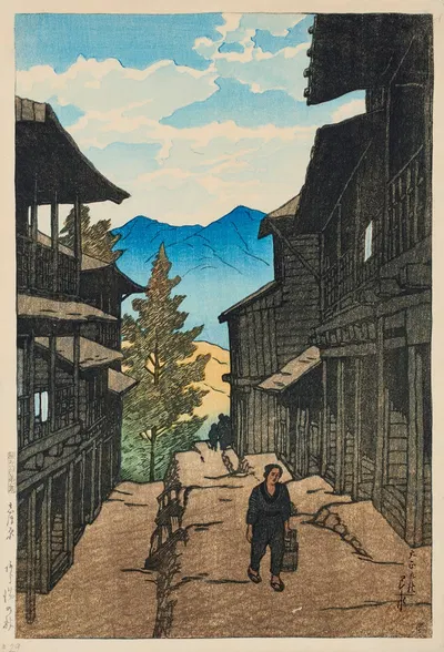Осень в Араю, Сиобара by Кавасе Хасуи, 1920 — digital art print download