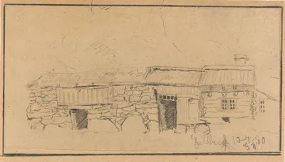 Mountain Farm by Густав Вентцель, 1880 — digital art print download