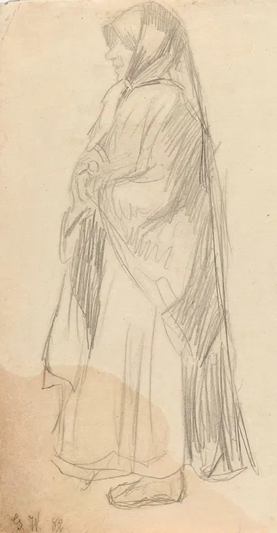 Woman with Headscarf by Gustav Wentzel, 1882 — digital art print download