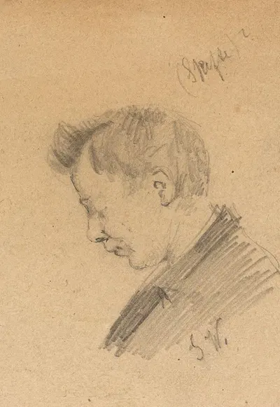 Young Man in Profile by Густав Вентцель, 1878-1885 — digital art print download