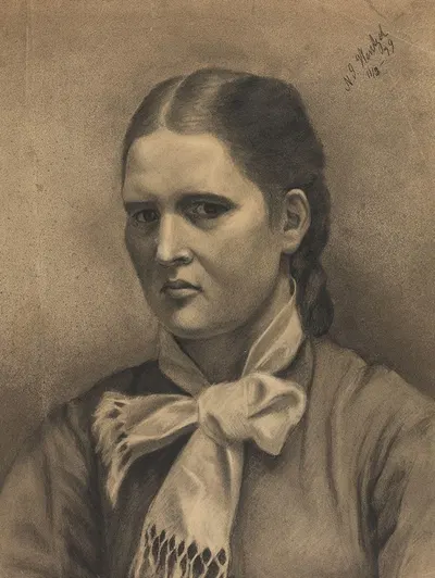 Young Woman by Густав Вентцель, 1879 — digital art print download