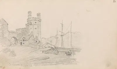 Castell Caernarfon by Ханс Гуде, 1862 — digital art print download