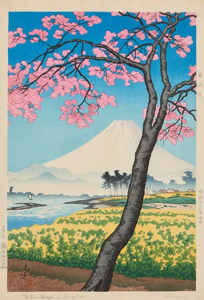 Река Банью весной by Цукия Ко̄ицу, 1938 — digital art print download